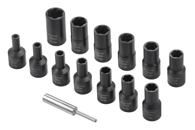 Sada nástavců 1/2'' pro opracované šrouby 14el QS50930