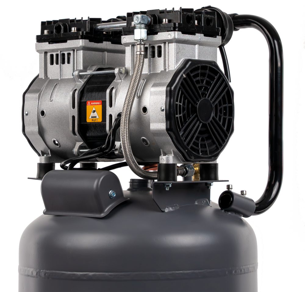 Bezolejový vertikální kompresor s odlučovačem 50l, 230V, 2 písty 2000W 10 BAR TA3396