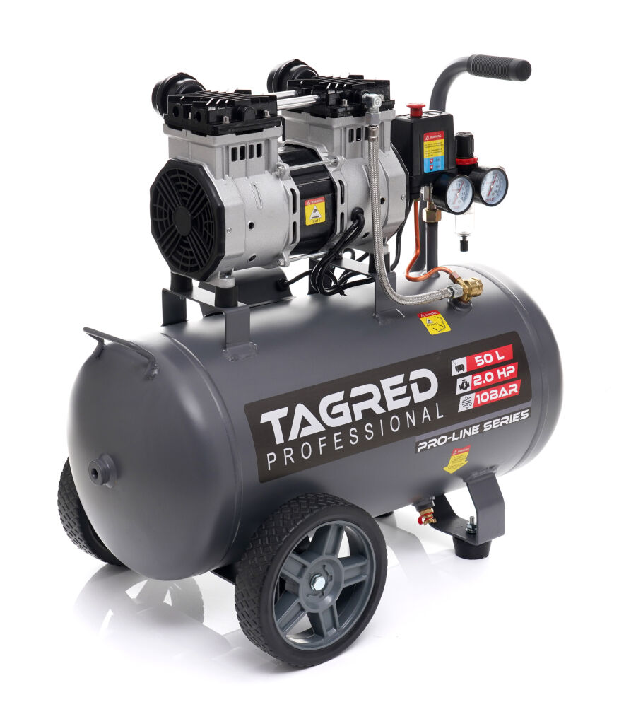 TAGRED TA3384 - Tagred , Bezolejový kompresor s odlučovačem 50l, 230V, 2 písty, 2000W 10 B