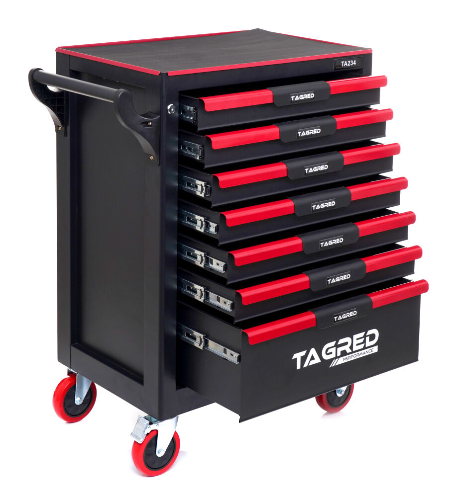 Dílenský vozík na nářadí (prázdný) 7 přihrádek PREMIUM, Tagred TA234
