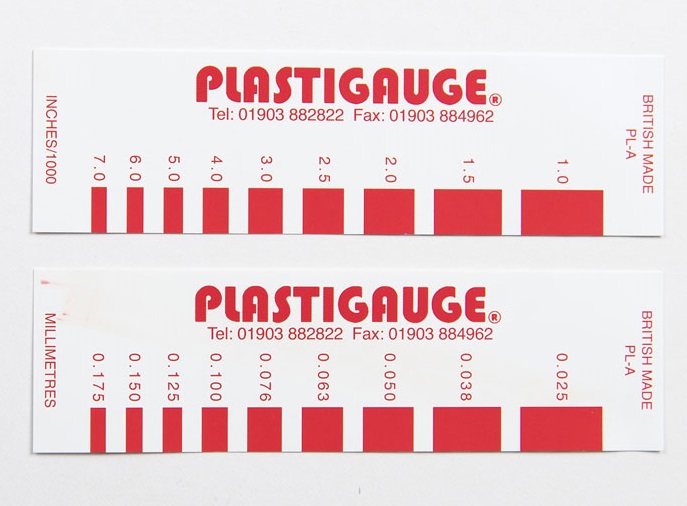 PLASTIGAUGE Plastigage-měření tolerance ložisek (různé velikosti) Rozměr: 0.5-1 mm (obrázek 6)