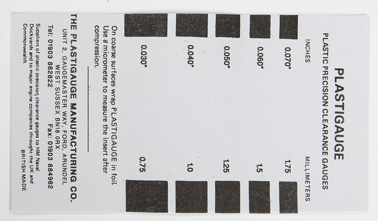 Plastigage-měření tolerance ložisek (různé velikosti)