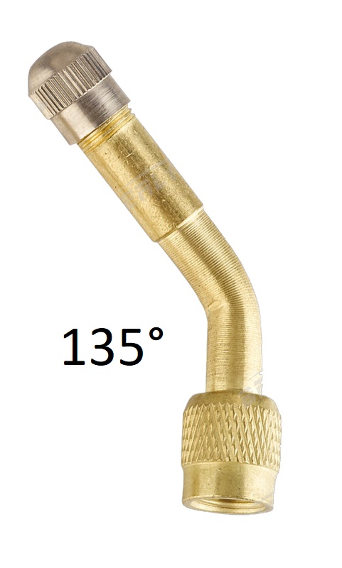 Prodloužení ventilů kovová, zahnutá, pro nákladní auta, různé úhly - Ferdus Úhel zahnutí: 135 °