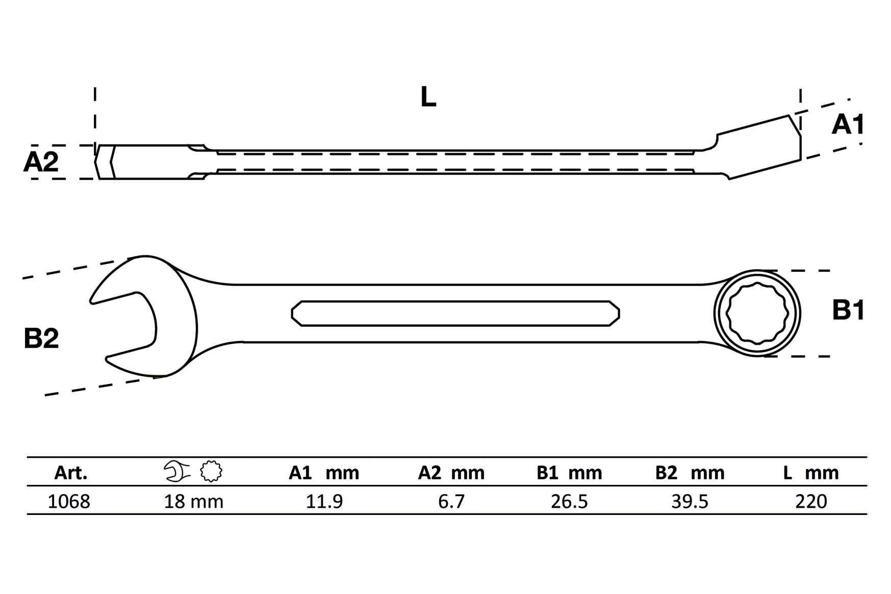 Očkoplochý klíč, 27 mm - B1077