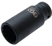 Nástrčné hlavice úderové, 12hranné, predĺžené, 1/2" , rôzne rozmery - BGS technic