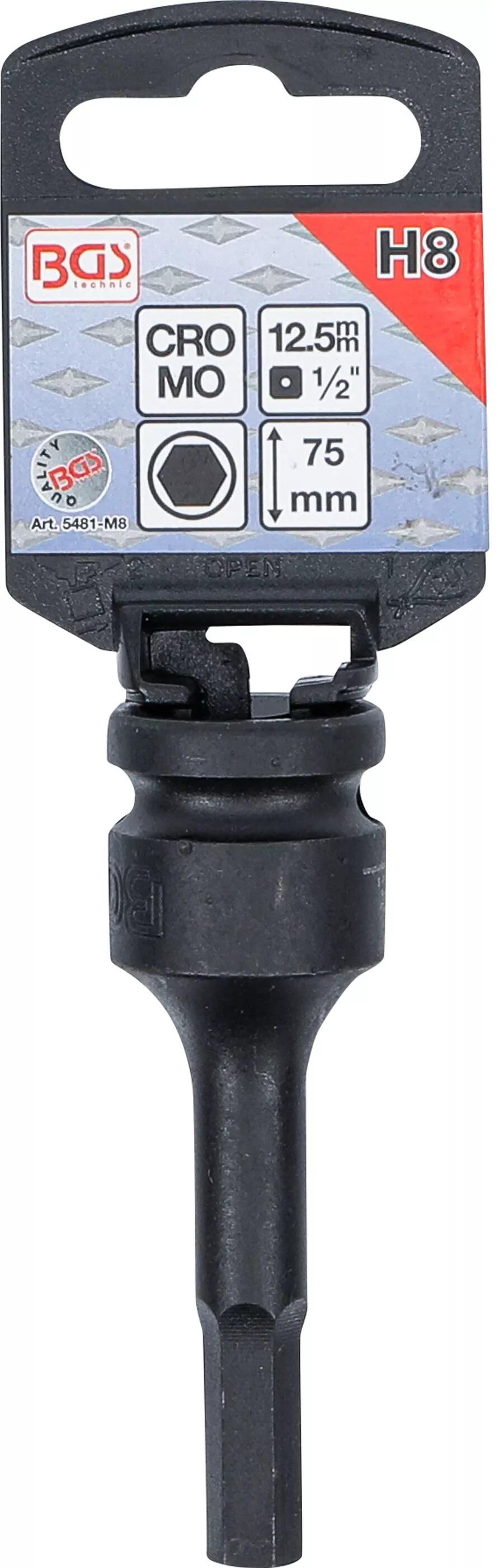 BGS technic Hlavice zástrčné 1/2" imbus M5-M19, tvrzené (různé velikosti) - BGS 5481 Velikost: M14 (obrázek 11)