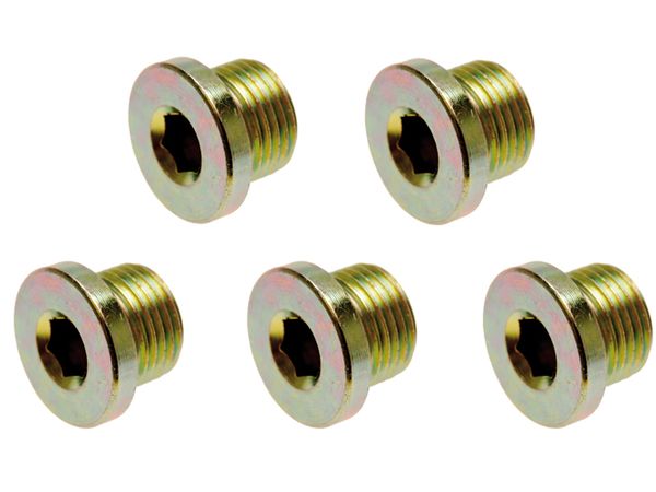 Zátky - výpustné šrouby olejových van, různé rozměry, sada 5 ks - BGS