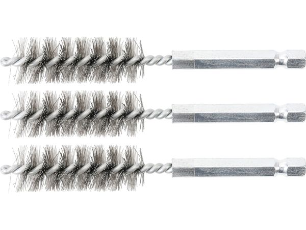 Sady kartáčů na vrtačku, různé průměry, ocelové, 3 ks - BGS technic