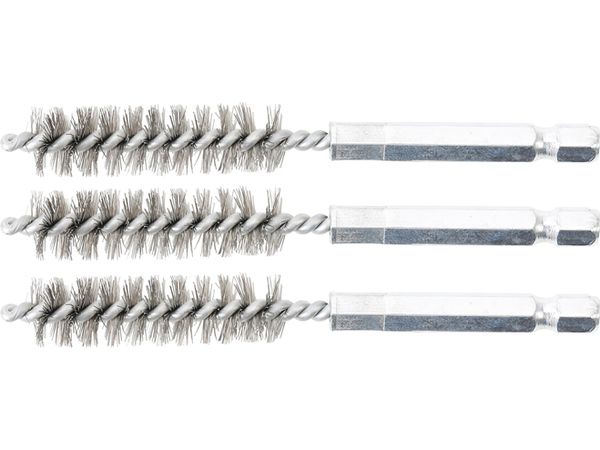 Sady kartáčů na vrtačku, různé průměry, ocelové, 3 ks - BGS technic