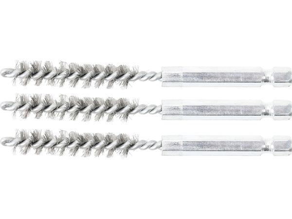 Sady kartáčů na vrtačku, různé průměry, ocelové, 3 ks - BGS technic