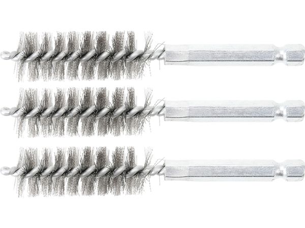 Sady kartáčů na vrtačku, různé průměry, ocelové, 3 ks - BGS technic