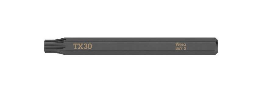 Bit TORX, úderový (rázový), délka 70 mm, 1/4", různé velikosti - Wera Velikost: TX 30