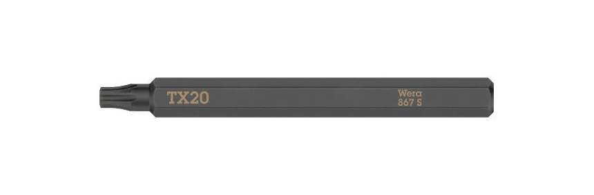 Bit TORX, úderový (rázový), délka 70 mm, 1/4", různé velikosti - Wera