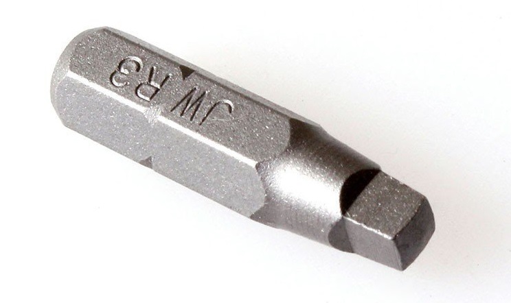 Bity čtyřhranné Robertson 1/4", různé rozměry, délka 25 mm - JONNESWAY Velikost: R3