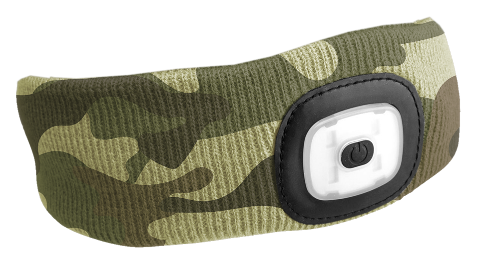 Čelenky s čelovkou 180 lm, nabíjecí USB, univerzální velikosti, různé barvy - SIXTOL Barva: maskáčová