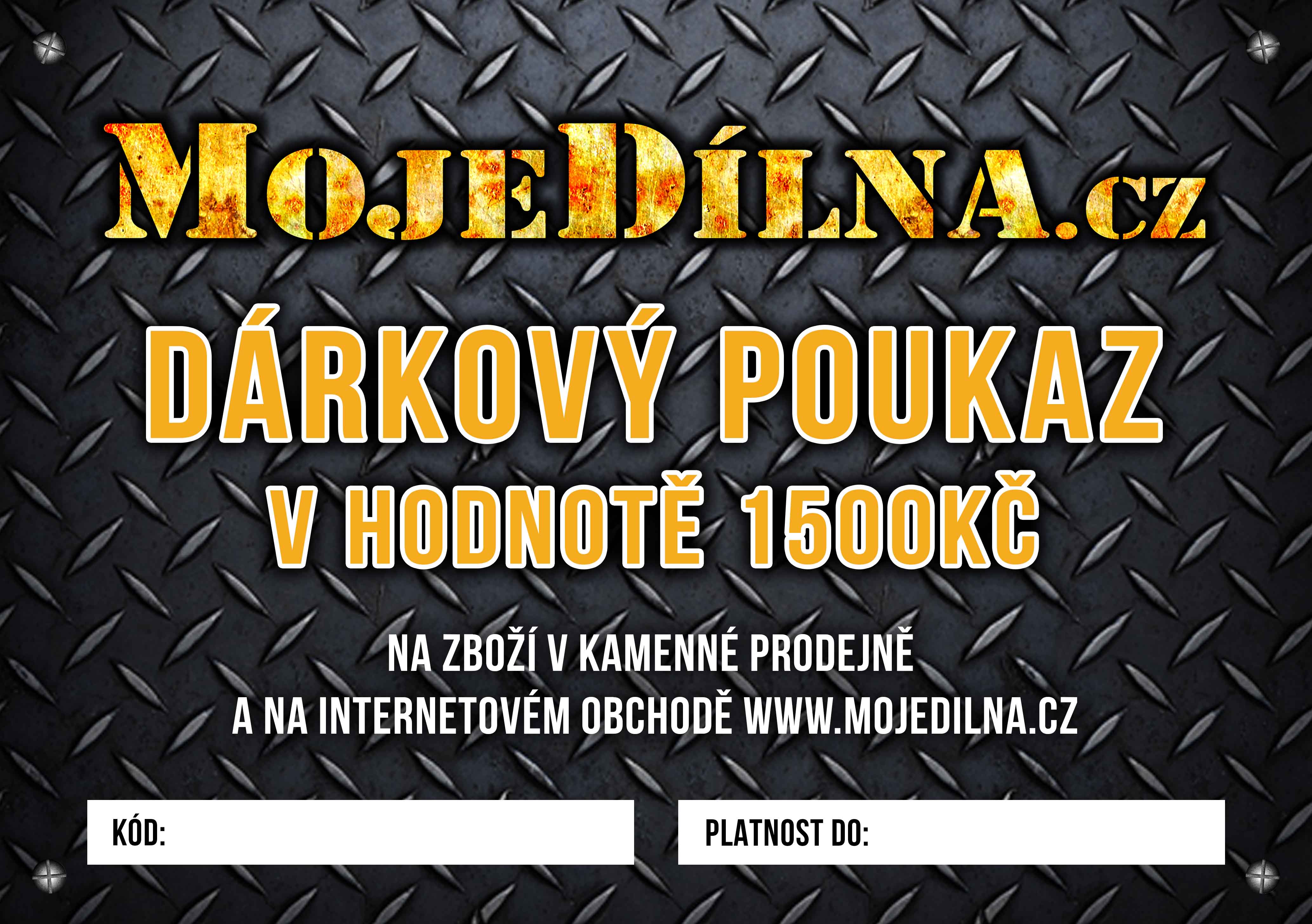 MDtools Dárkový poukaz MojeDílna.cz v hodnotě 1500 Kč Varianta: Online. platba předem