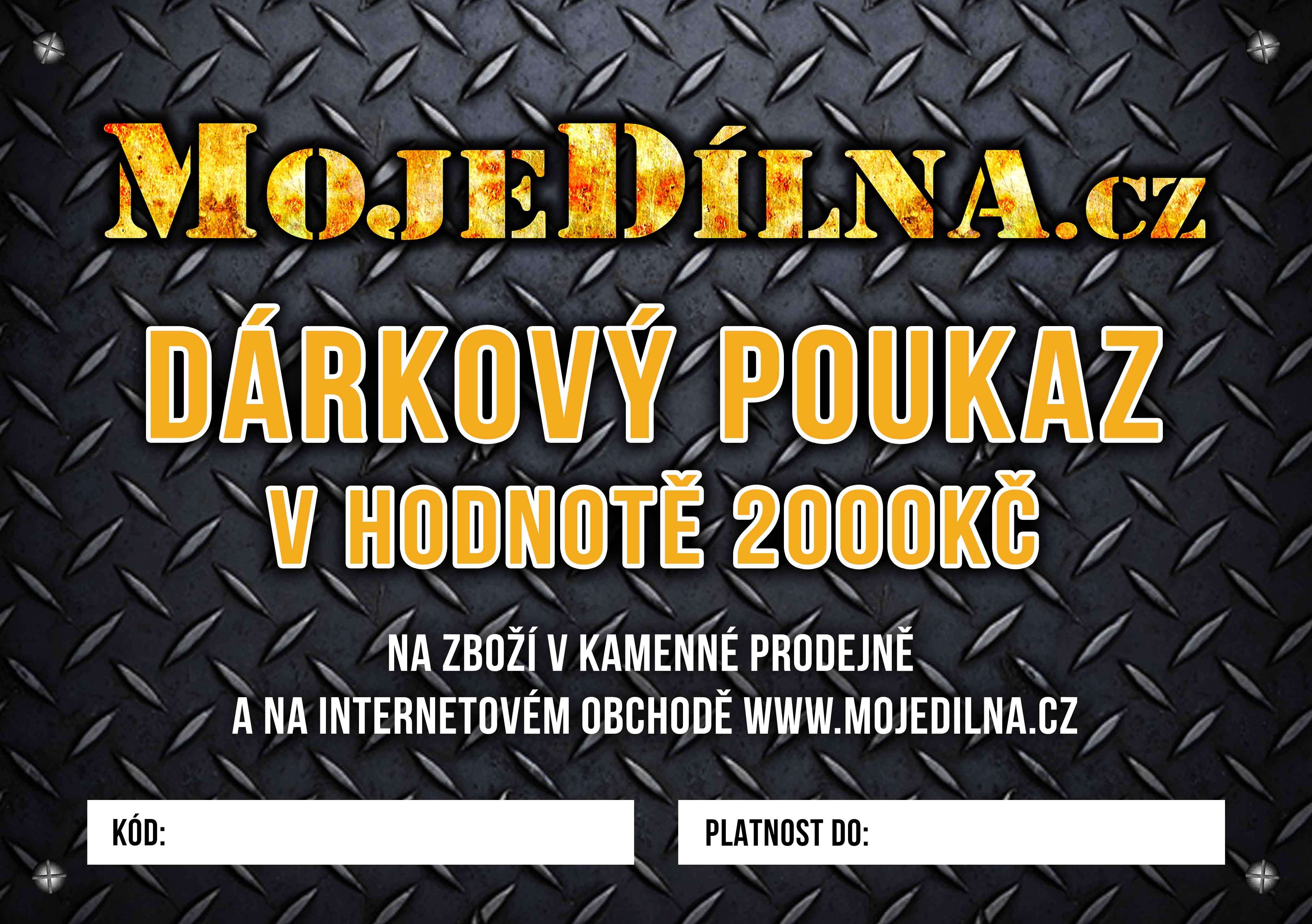 MDtools Dárkový poukaz MojeDílna.cz v hodnotě 2000 Kč Varianta: Online. platba předem