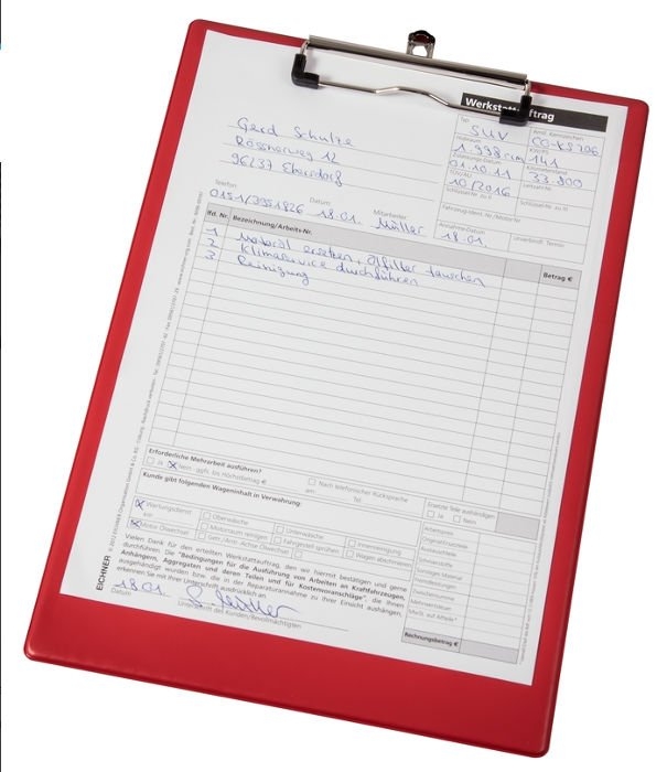 Podložky A4 na dokumenty, s klipem a háčkem, různé barvy