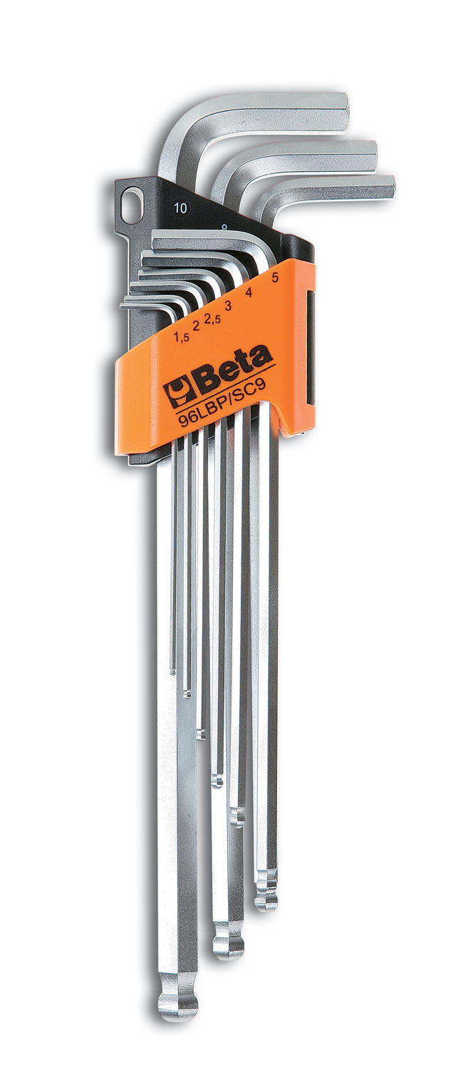 Beta tools Sada 9 přesazených šestihranných klíčů s kulovou hlavou, mimořádně dlouhý model