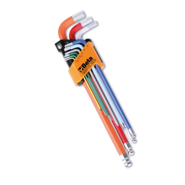 Beta tools Sada 9 barevných šestihranných zástrčných klíčů s kuličkou