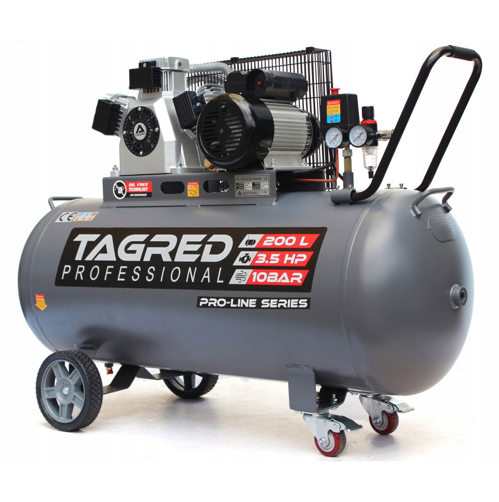 Bezolejový kompresor TAGRED TA3395 10 BAR 200L 3T