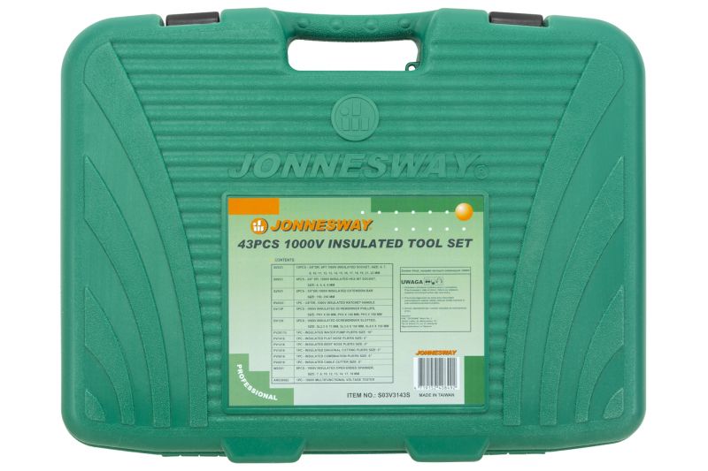 JONNESWAY S03V3143S Sada 43ks izolované elektrikářské nářadí 1000V