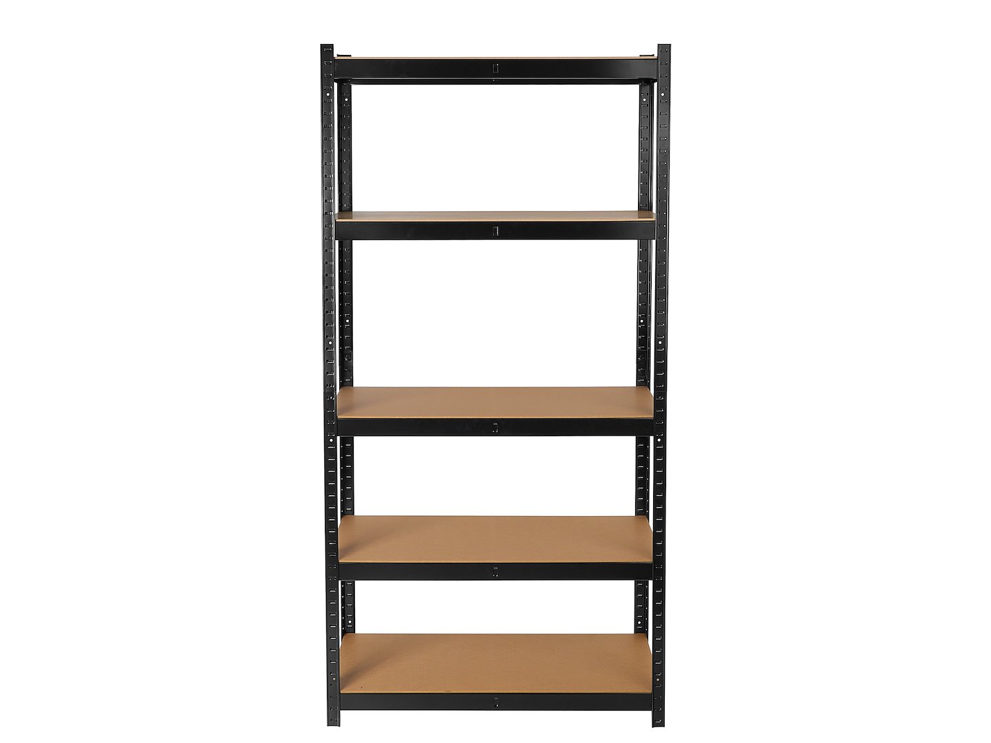 Regál policový 180×40×90 cm, 265 kg, kovový vyztužený, černý – GEKO