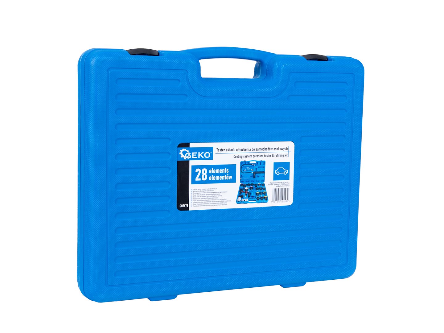 Tester tlaku chladičů a chladícího systému, sada 28 ks – GEKO