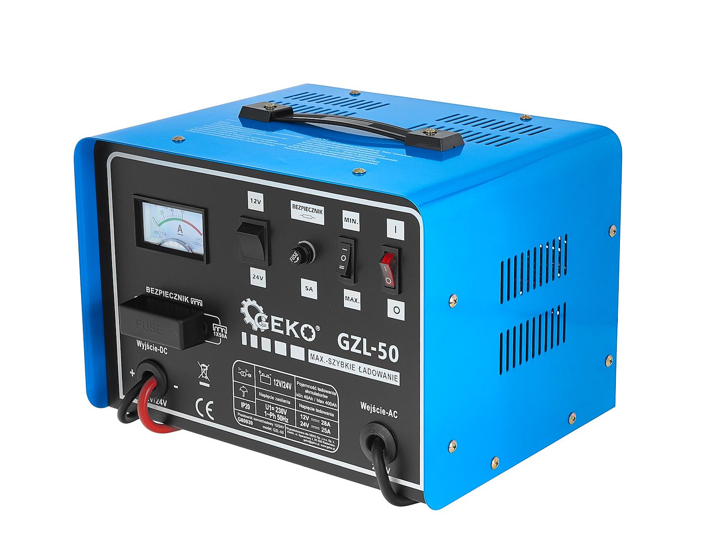 GEKO G80039 Nabíječka autobaterií GZL-50 12/24V, 28A