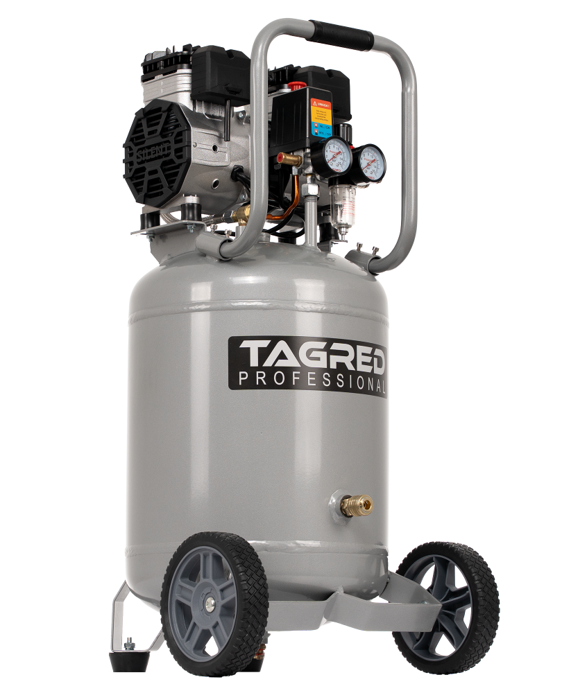 Bezolejový vertikální kompresor s odlučovačem 50l, 230 V, 2 písty, 8 BAR – TAGRED