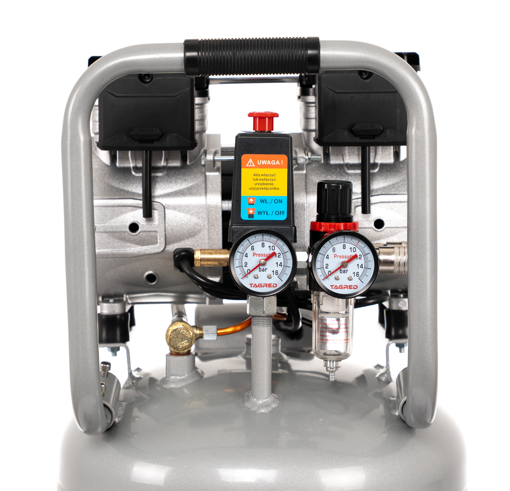 Bezolejový vertikální kompresor s odlučovačem 50l, 230 V, 2 písty, 8 BAR - TAGRED