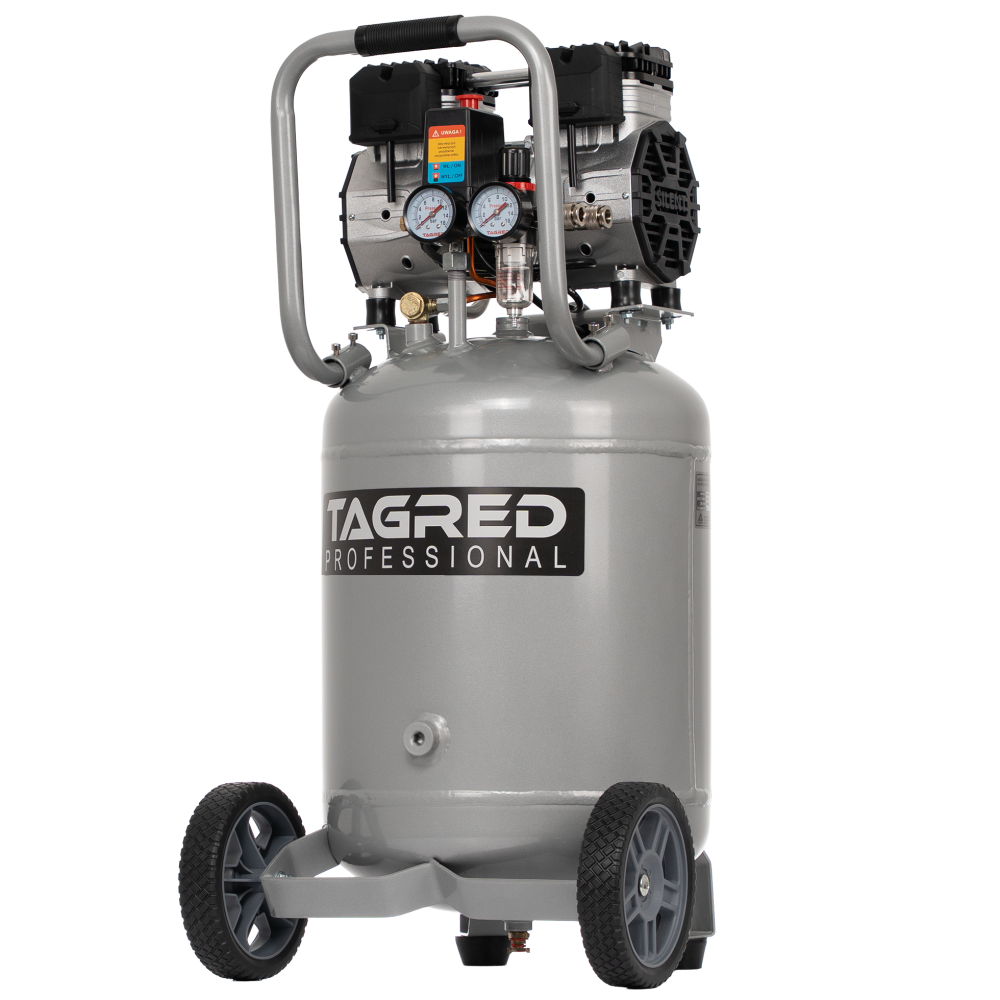 Bezolejový vertikální kompresor s odlučovačem 50l, 230 V, 2 písty, 8 BAR - TAGRED