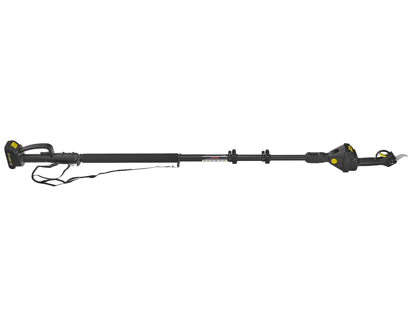 21V akumulátorové nůžky na prořezávání 30 mm 2x2,0 Ah s teleskopickou tyčí 1,65–2,50 m
