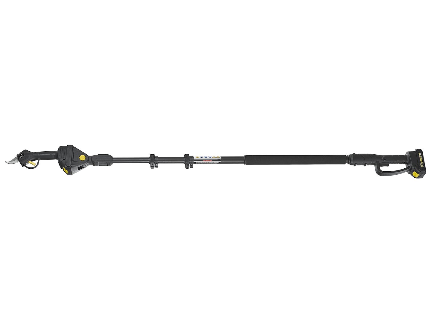 21V akumulátorové nůžky na prořezávání 30 mm 2x2,0 Ah s teleskopickou tyčí 1,65–2,50 m