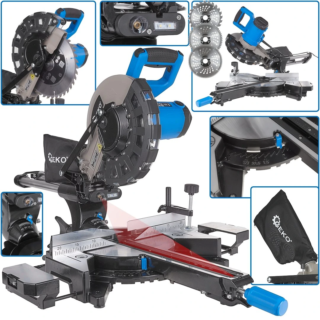 GEKO 2000W posuvná pokosová pila – kotouč 255 mm