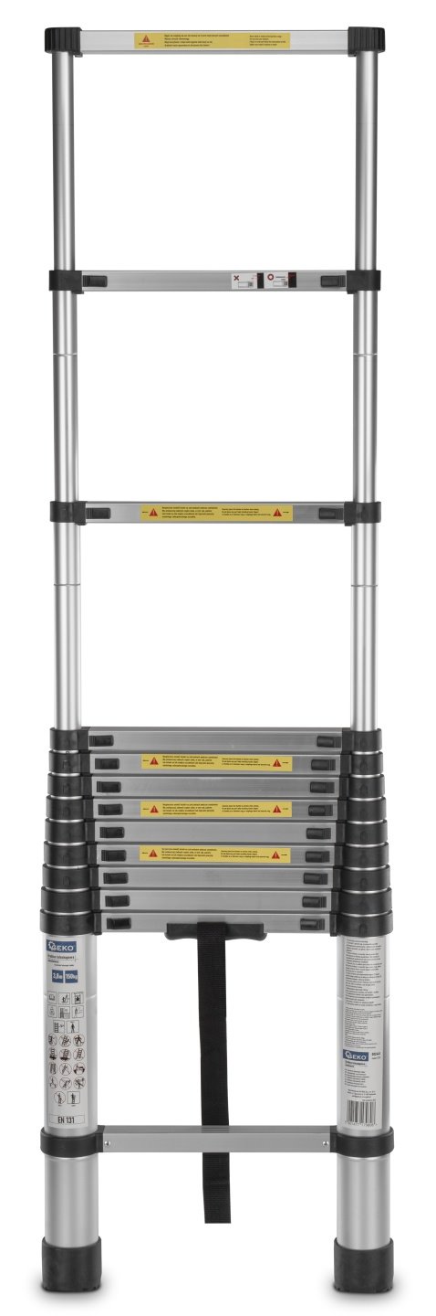 3,8 m hliníkový teleskopický žebřík 150 kg