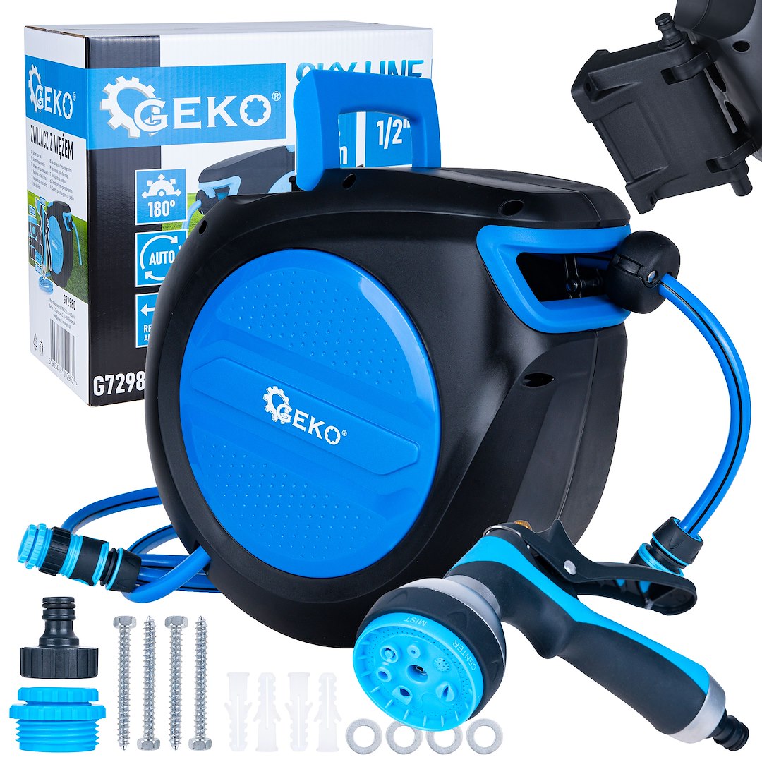 GEKO 1/2" 20m automatický naviják na zahradní hadici řady SKY-LINE