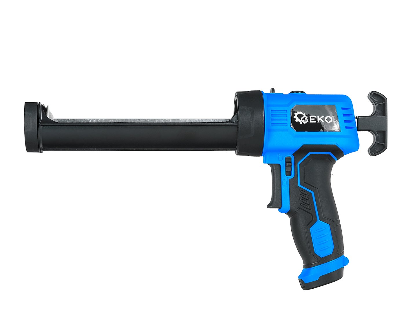 Vytlačovací pistole na baterie s LED osvětlením, 4×AA – GEKO