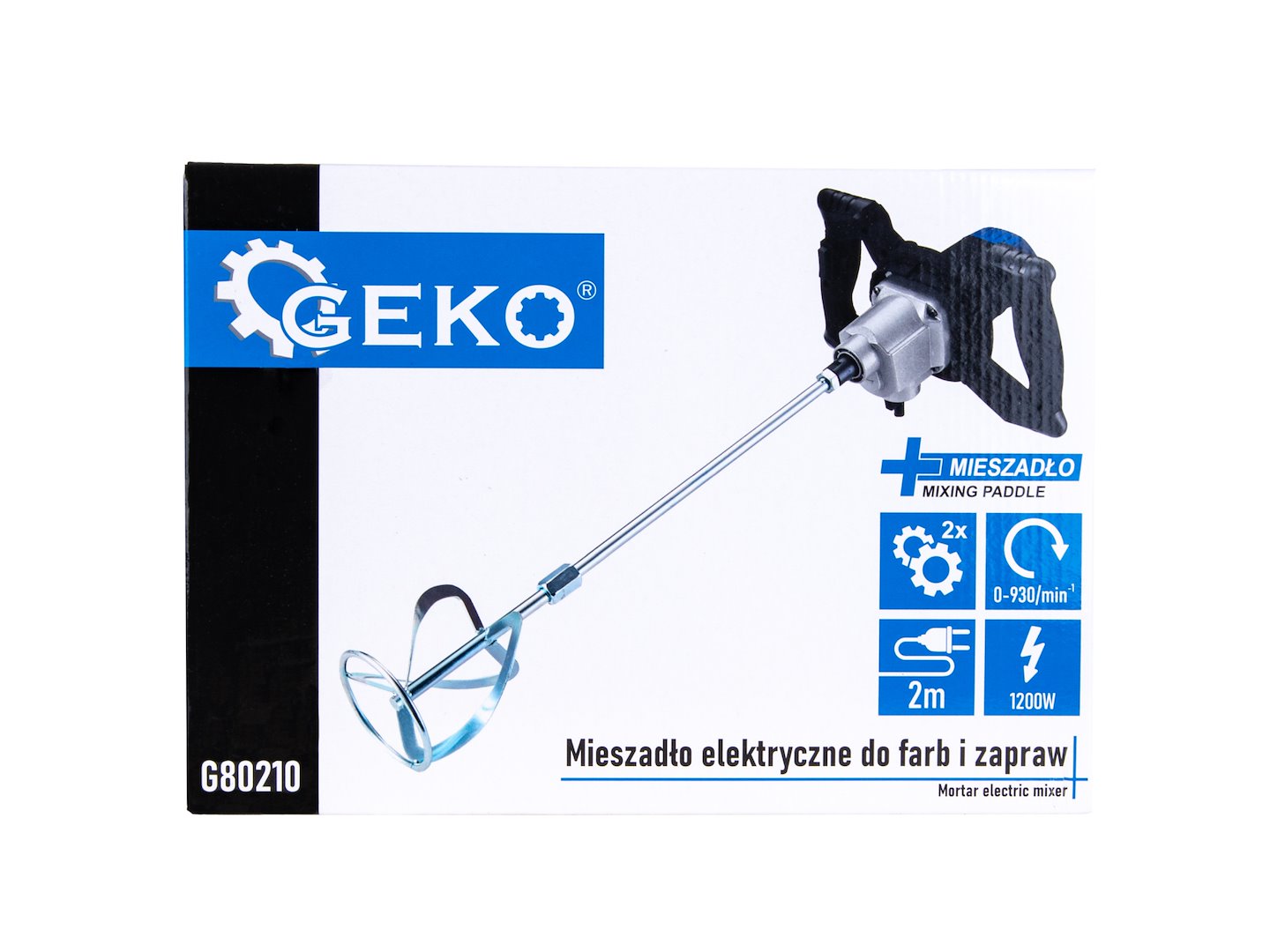 1200W elektrická míchačka na barvy a maltu s přídavnou míchací lopatkou