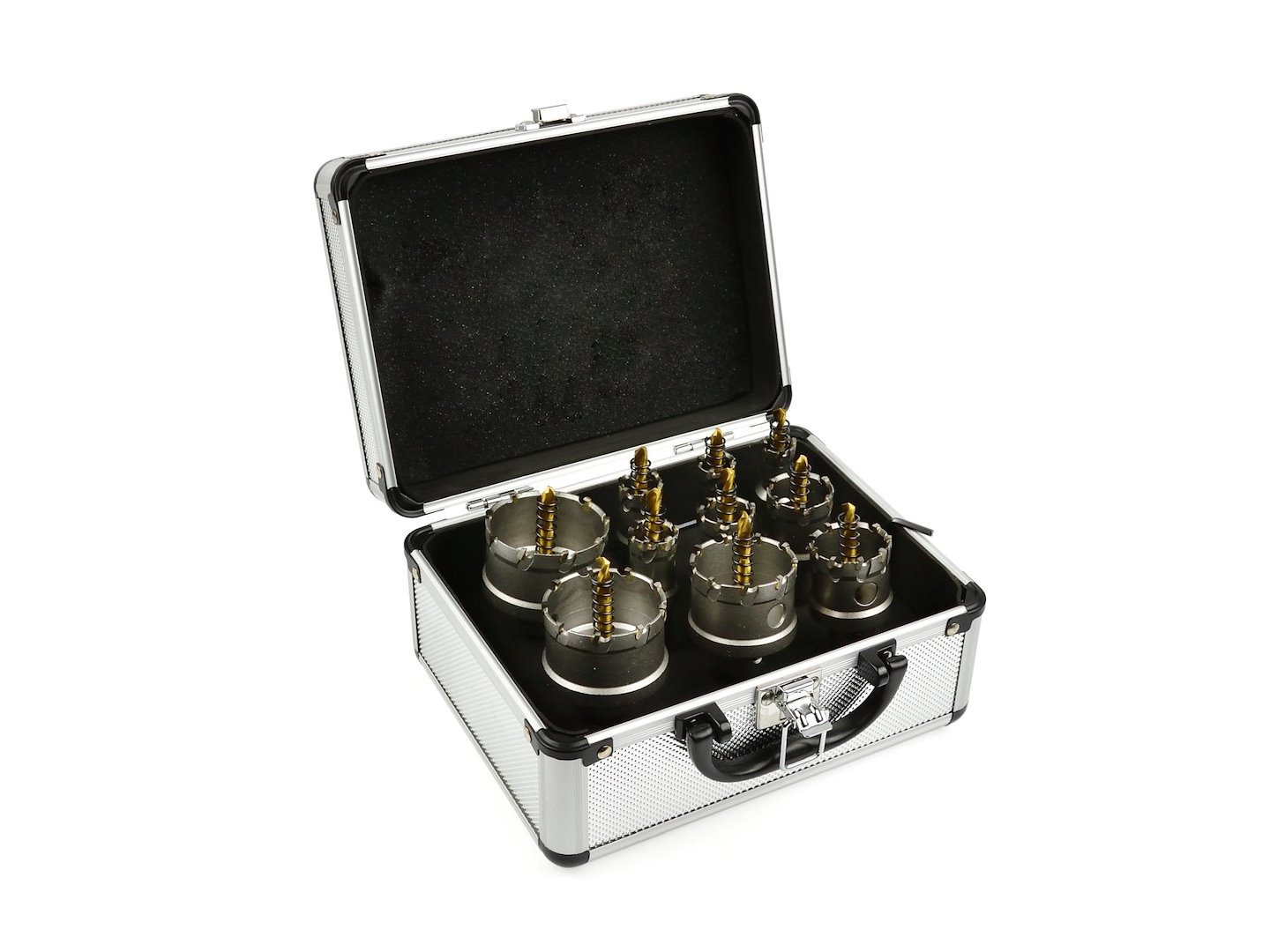 Korunkové vrtáky do kovu TCT, 16 - 53 mm, sada 10 ks GEKO