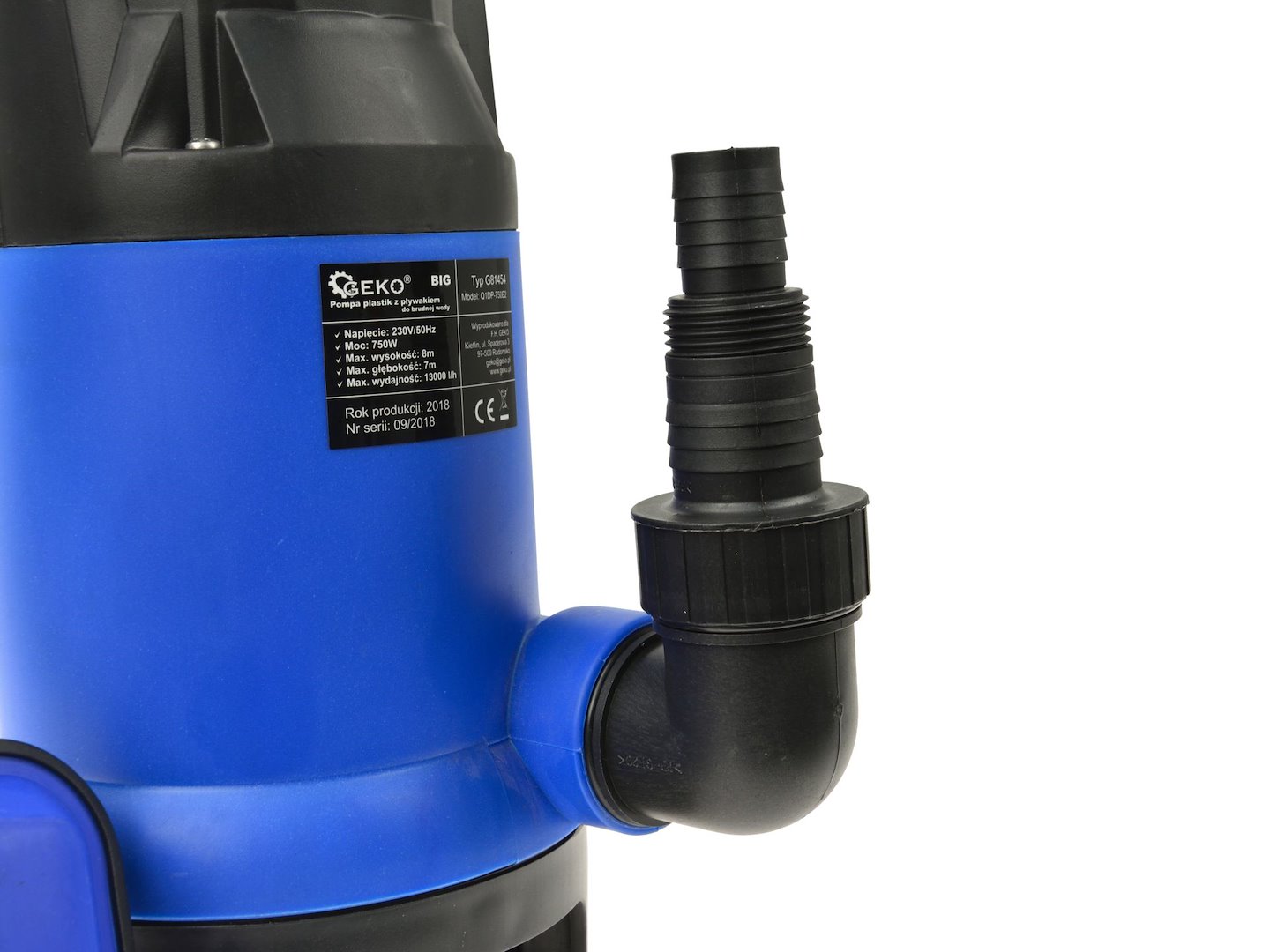 Plastové ponorné čerpadlo na znečištěnou vodu 750 W s plovákovým spínačem BIG