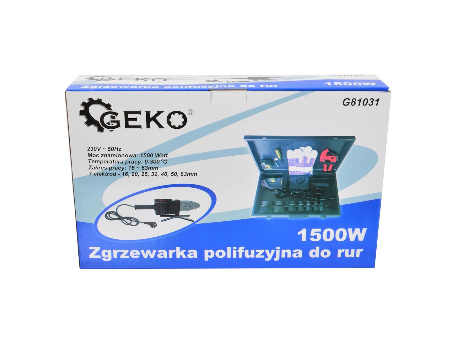 Svářečka polyfúzní plastových trubek, 1500W, 16-63mm – GEKO
