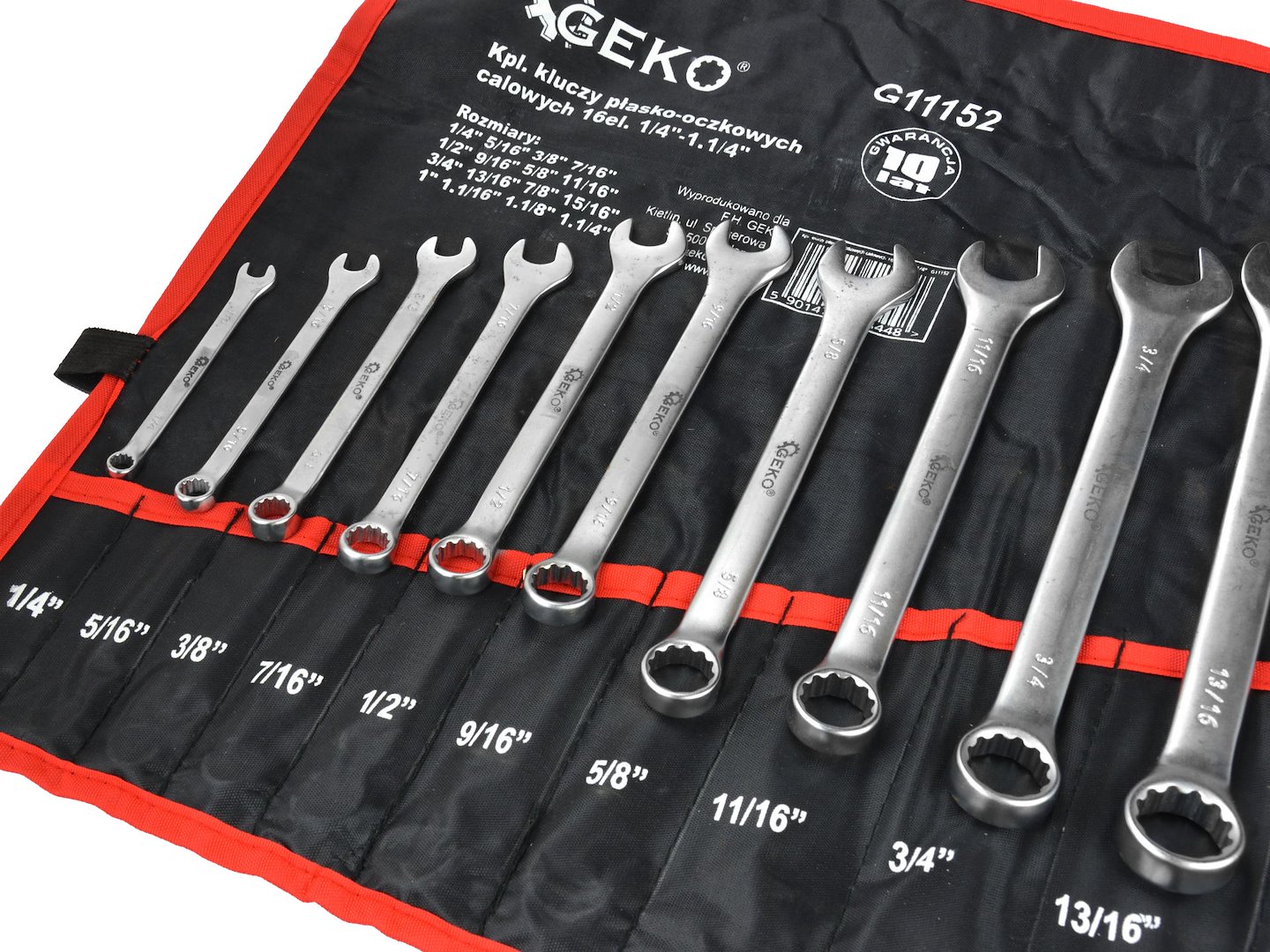 Klíče Očkoploché sada 16ks, 1/4"-1,1/4" - GEKO (obrázek 3)