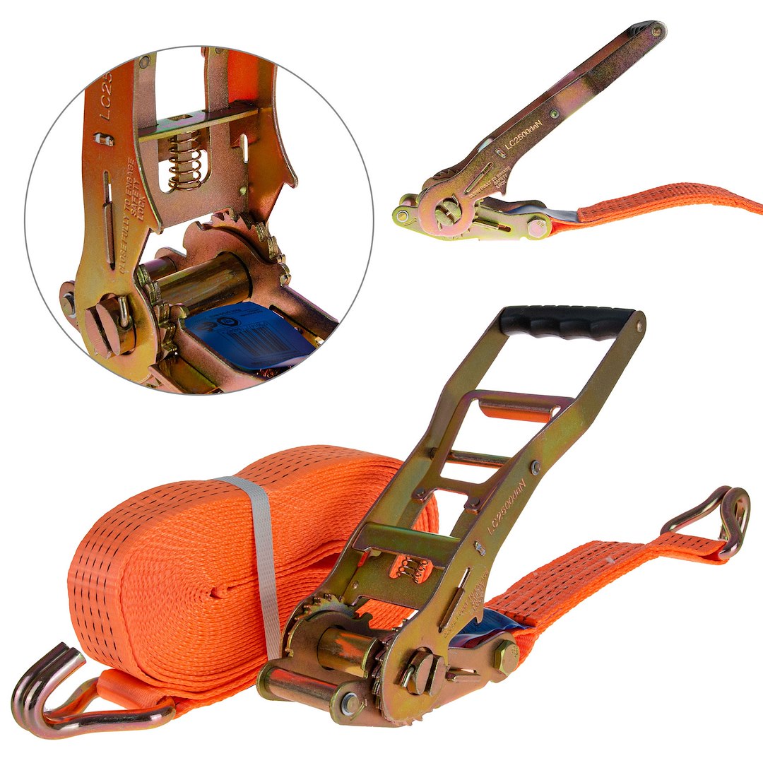 Pás upínací, s ráčnou ERGO a hákem, 10mx50mm, 5t GEKO