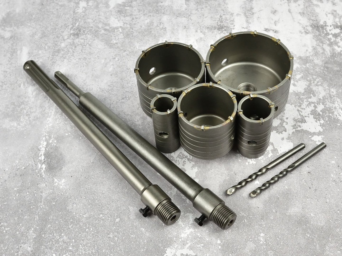 Korunkové vrtáky do betonu SDS-PLUS, SDS-MAX 30-100mm, sada 9ks - GEKO