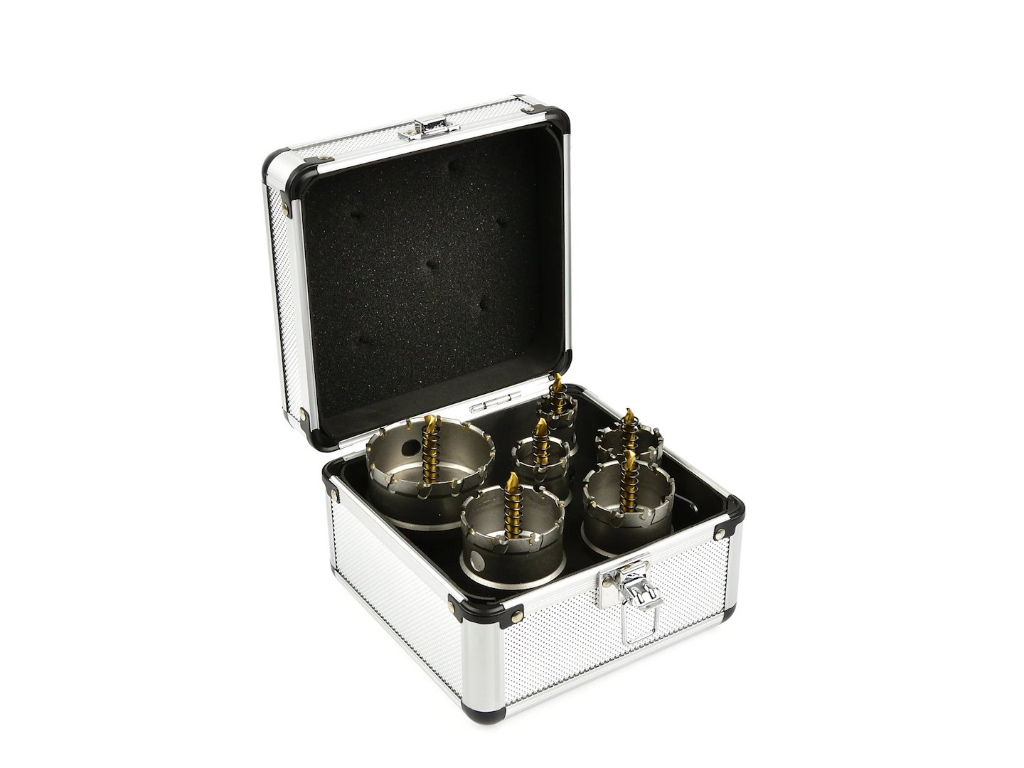 Korunkové vrtáky do kovu TCT, 22 - 65 mm, sada 6 ks - GEKO