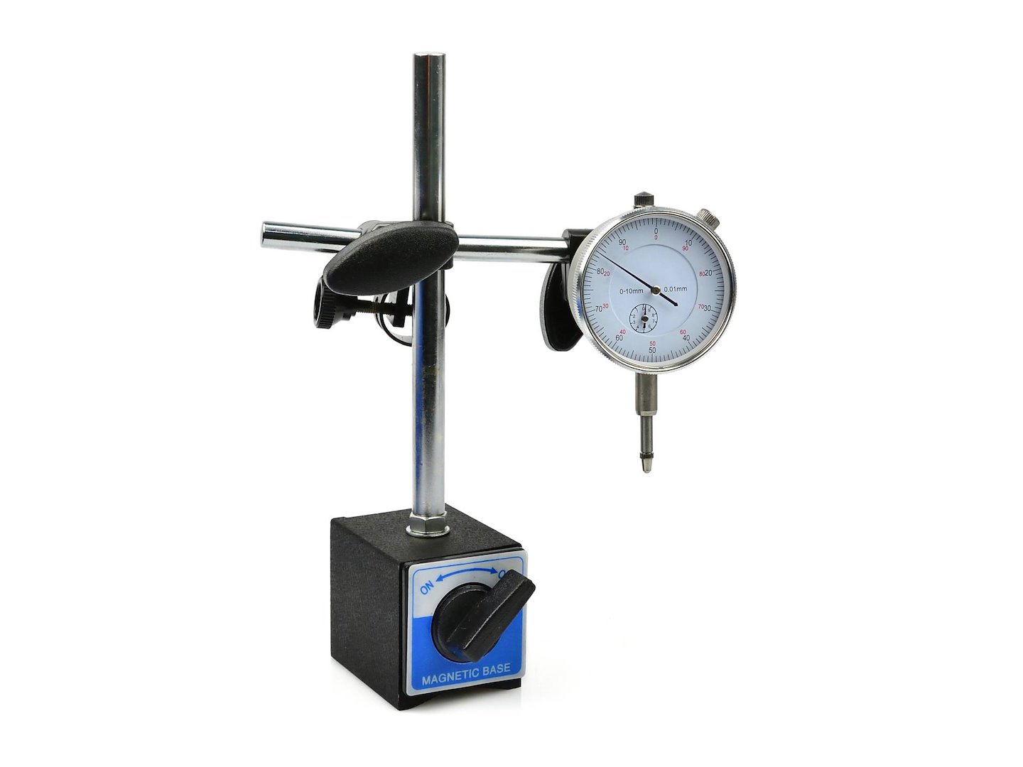 Magnetický stojan, stativ + úchylkoměr 0-10/0.01mm - GEKO