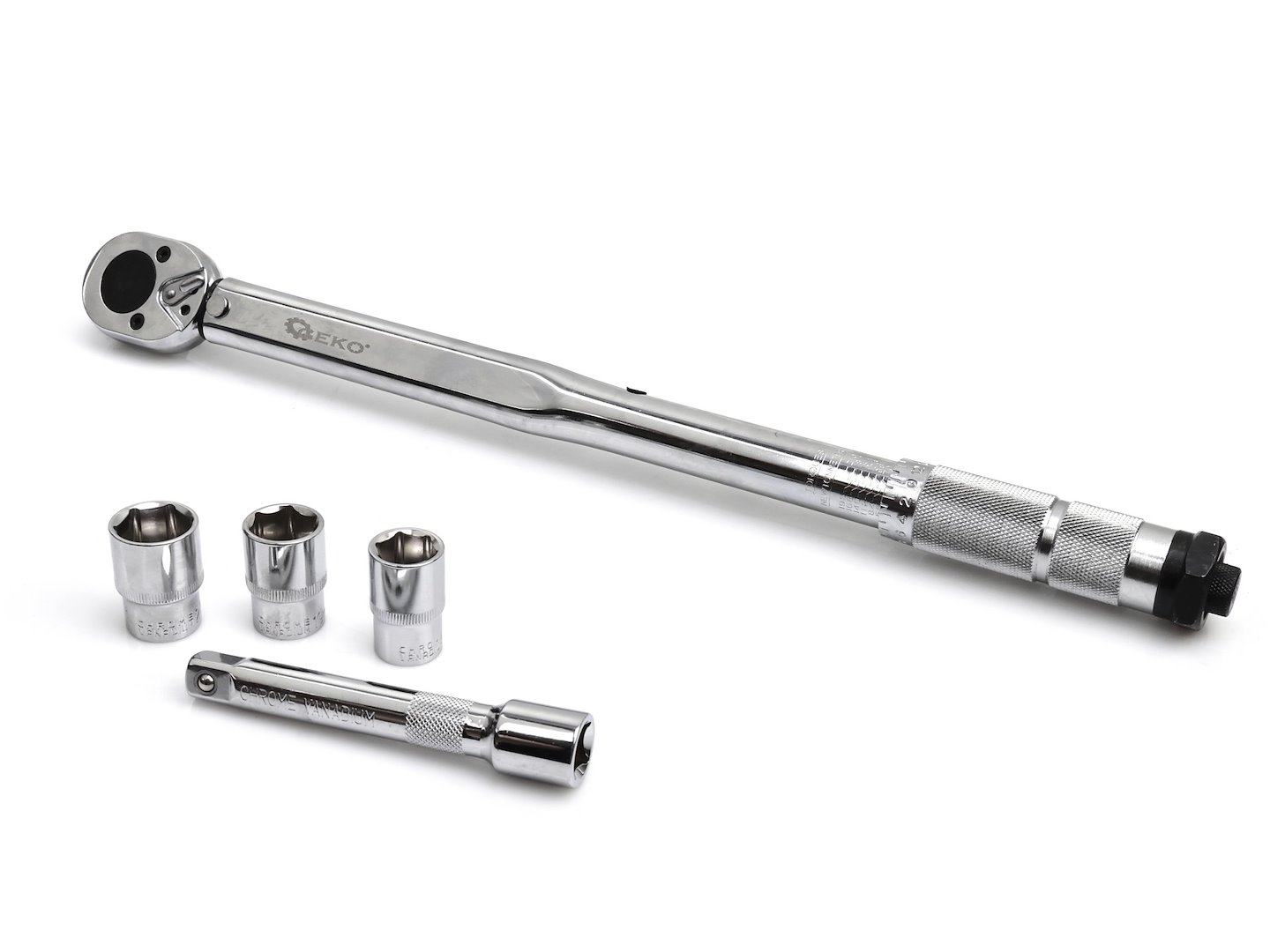 Klíč momentový 1/2 " 28-210 Nm s příslušenstvím - GEKO
