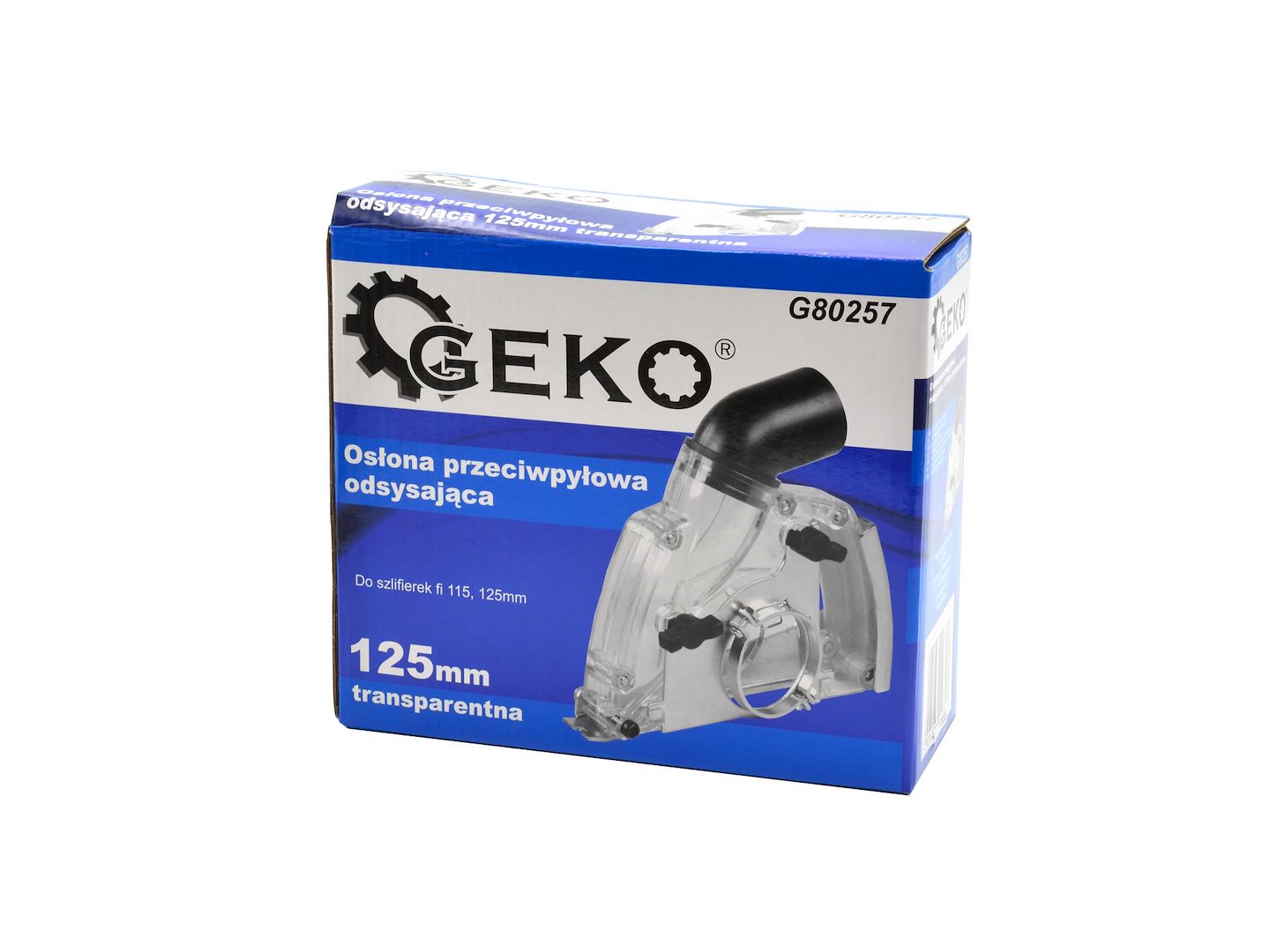 Odsávací kryt průhledný 125mm pro úhlové brusky 115-125mm - GEKO