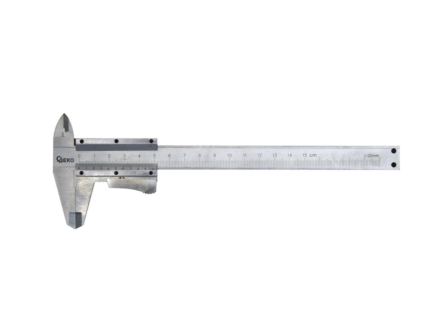 Měřítko posuvné kovové, 0-150mm x 0,02, dřevěná krabička - GEKO (obrázek 3)
